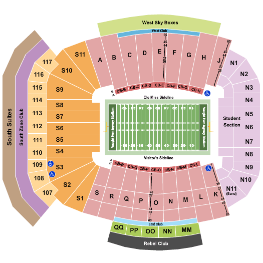 The Pavilion At Ole Miss Seating Chart